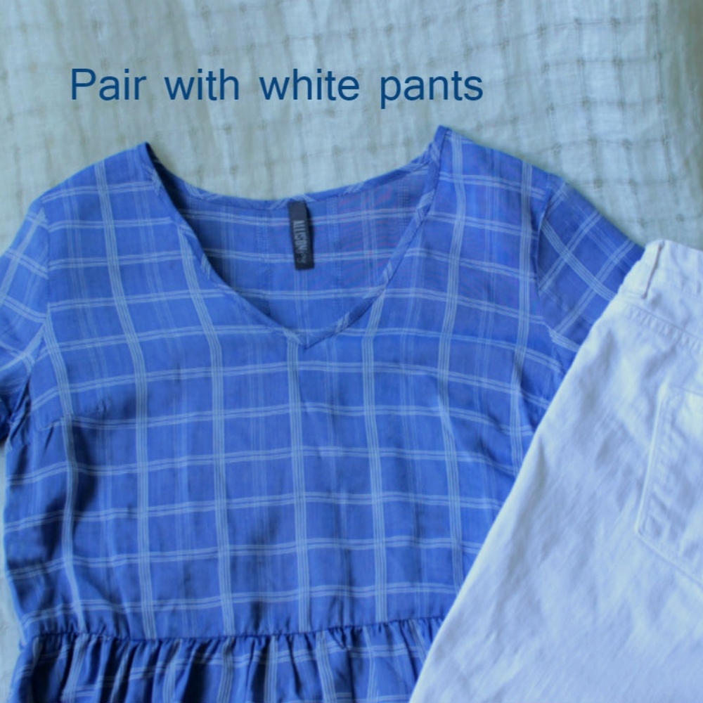 Blue Peplum Blouse